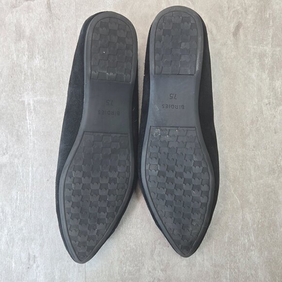 Birdies Ballet Flat 7.5 Black Suede Pointed Preppy Dressy Comfort Ballerina Shoe - Picture 7 of 12